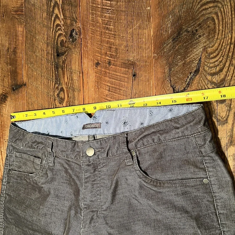 TOAD & CO Corduroy Pants Straight Leg Organic Cotton Gray Casual Women's Size 12
